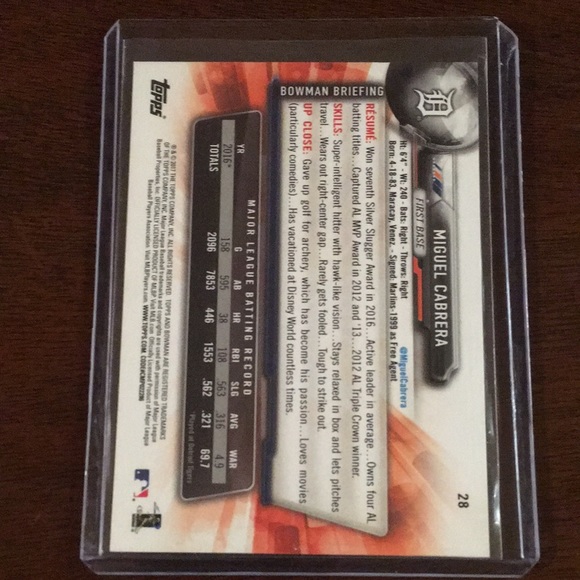 Miguel Cabrera baseball card - Picture 2 of 2